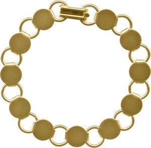 Bracelet Gold Plated Disk and Loop, Single